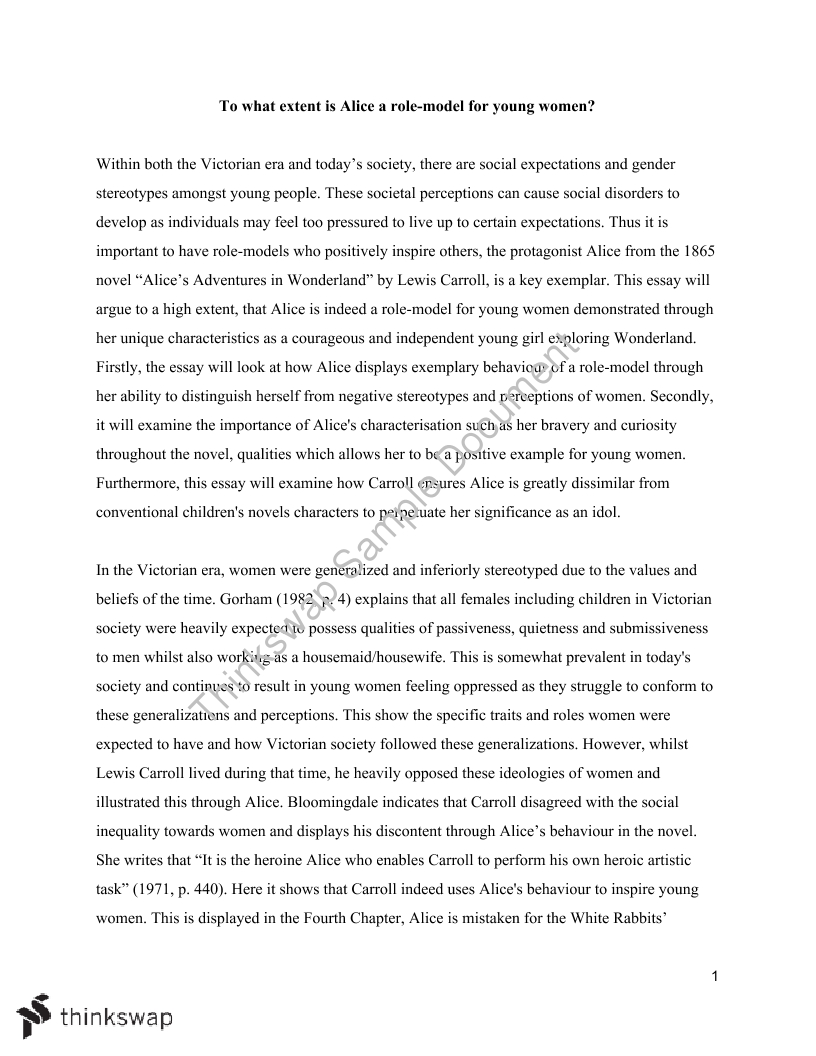 alice in wonderland reflection essay brainly