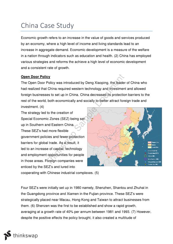china case study economics hsc