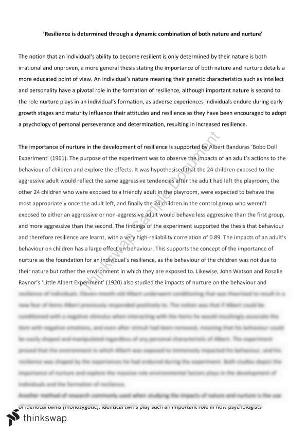 nature nurture debate essay a level psychology