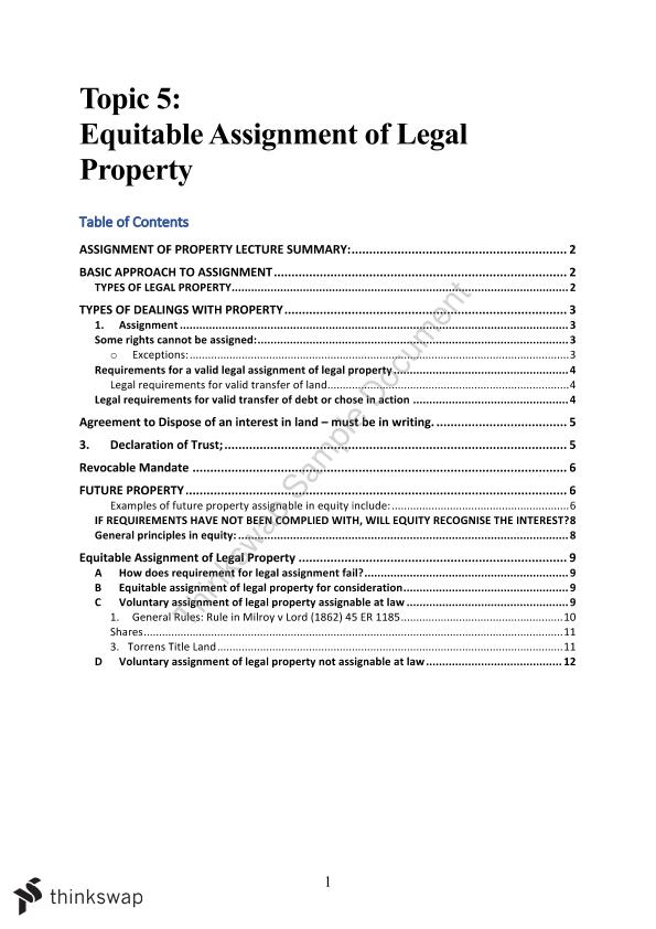 assignment of legal