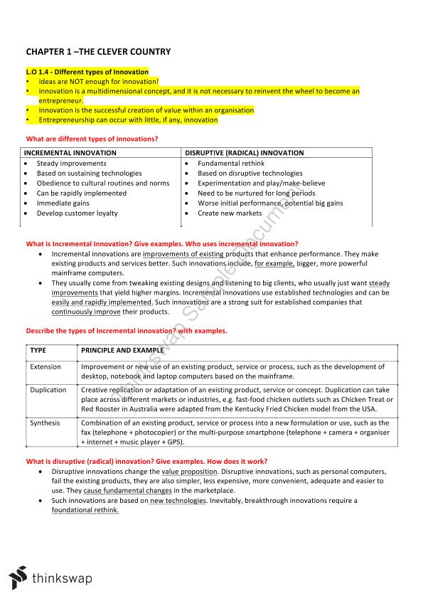 0911 Summary Of The Course For Final Exam 18 0911 Enterprise Innovation And Markets Wsu Thinkswap