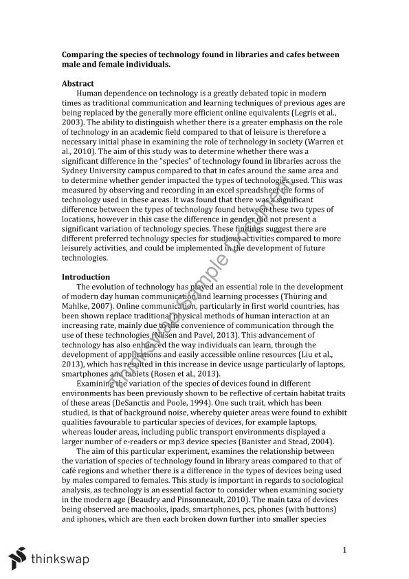 written assignment biology and technology in the real world