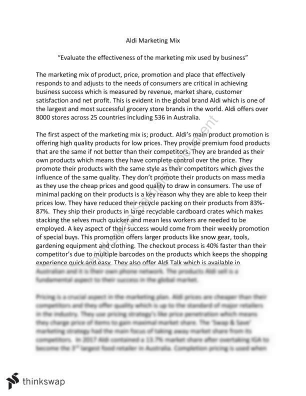 marketing experience essay