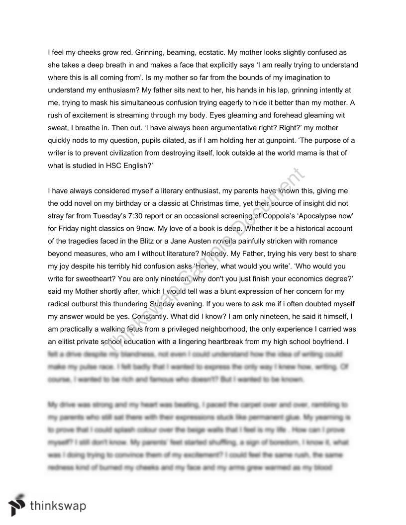 imaginative story essay