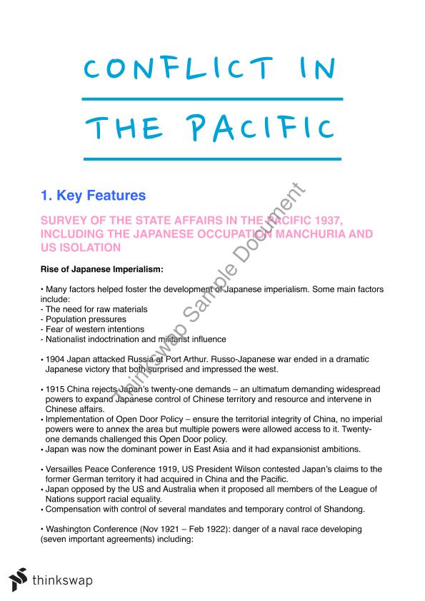 conflict in the pacific essay