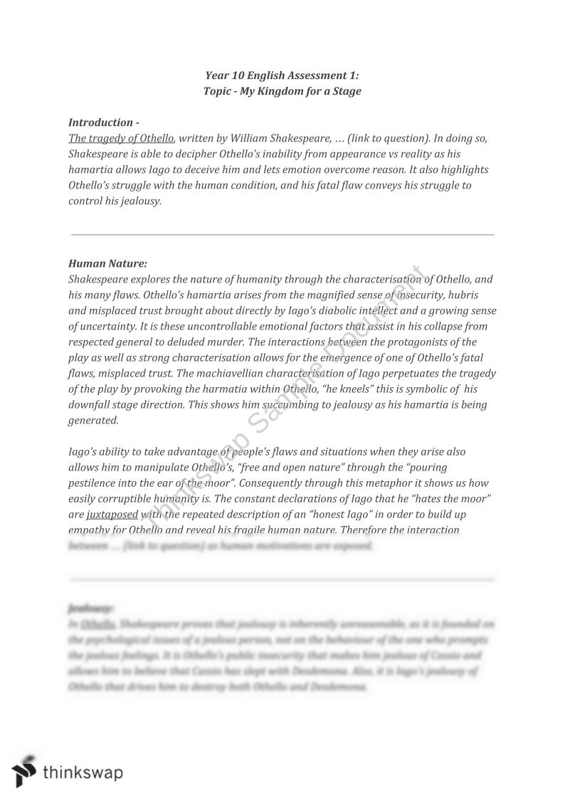 othello essays for grade 12 pdf download