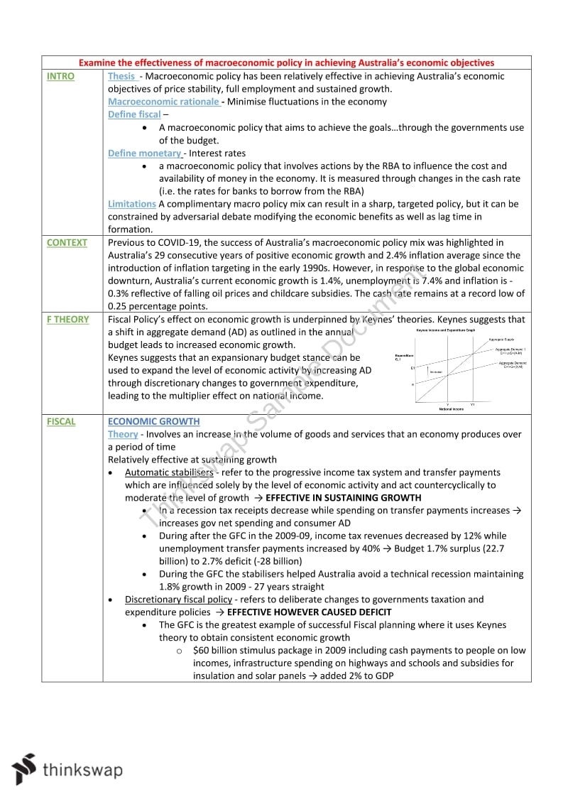 economics essay structure hsc