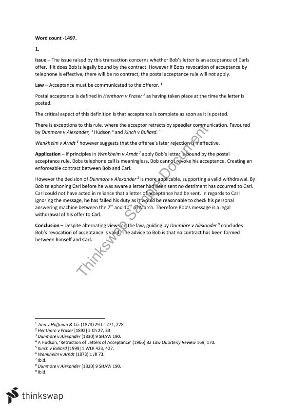 notes act contract pdf assignment hypothetical LAW204  Contracts Contracts