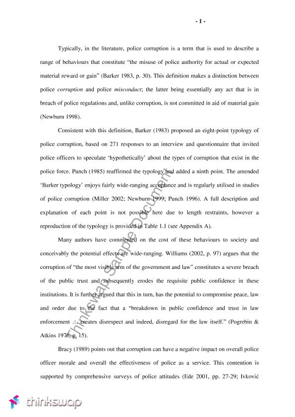 police corruption essays