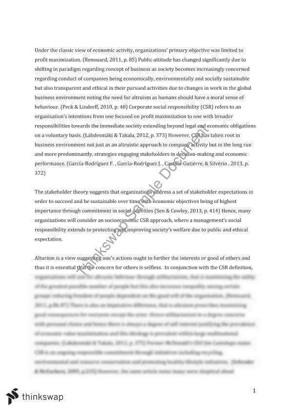 introduction of an essay about corporate social responsibility