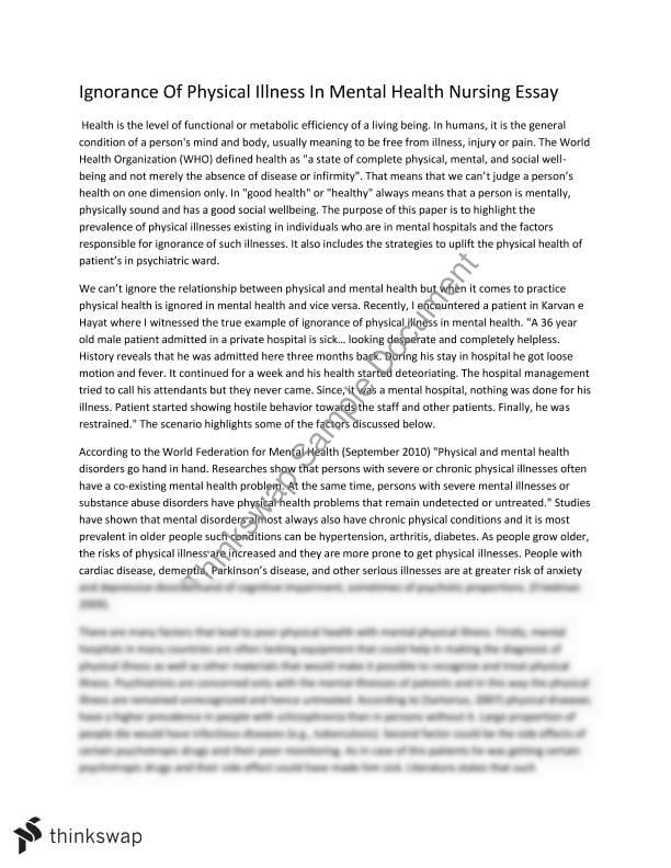 200 word essay about mental health