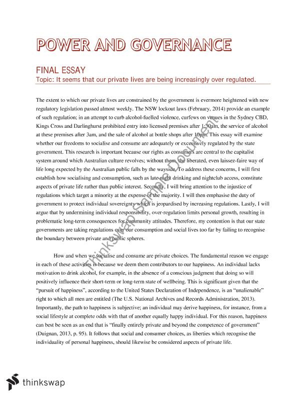 essay about politics and governance