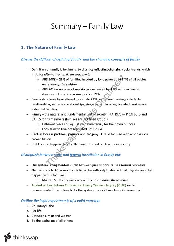 literature review on family law