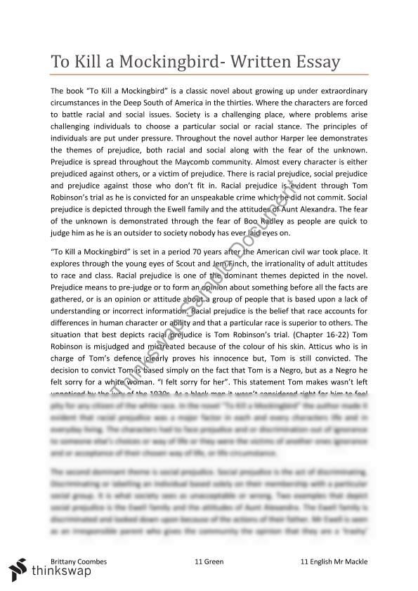 to kill a mockingbird essay pdf