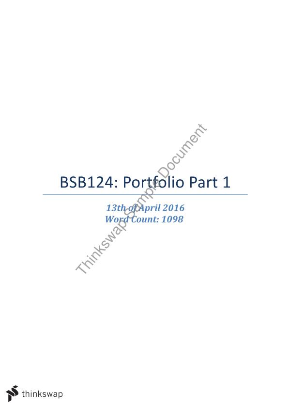 BSB124 Portfolio I