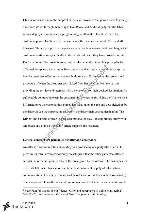 llb contract notes 2 pdf Thinkswap  (Uber) LLB202 Essay  Contract  Research Law