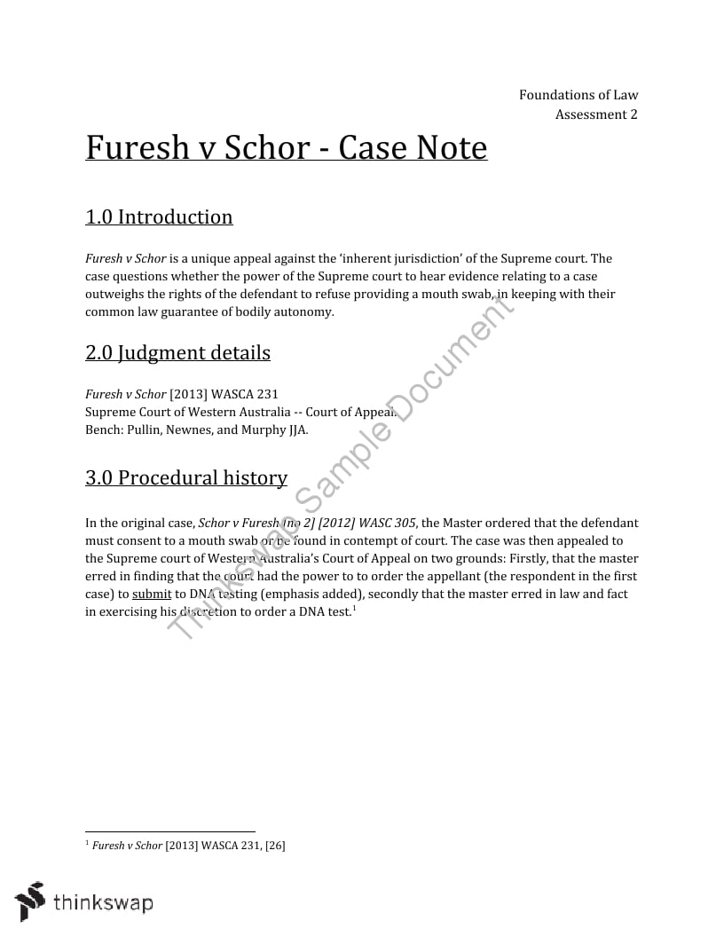 case note assignment example