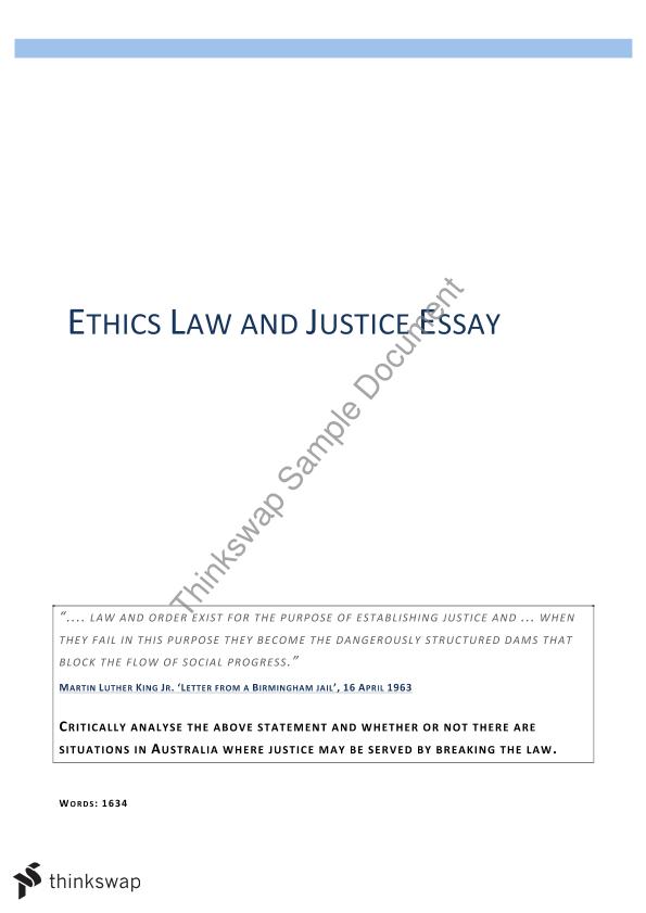 law and ethics essay