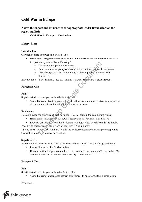 gorbachev essay grade 12 pdf