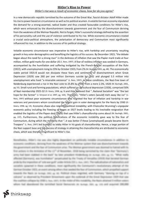 hitler's rise to power essay