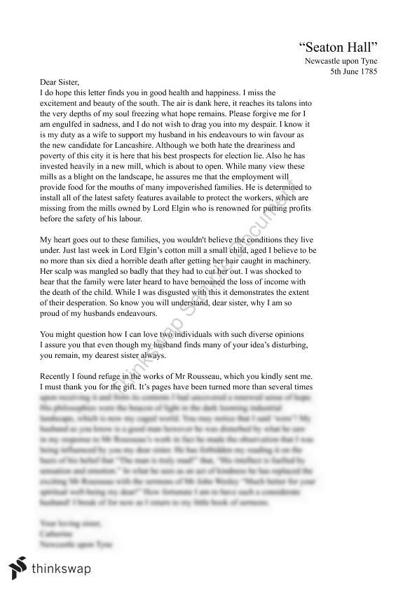 Letter Style Creative Writing Piece ENGL3753 Creative Writing A