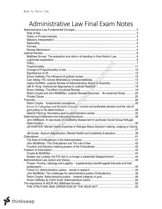 administrative law sample essay