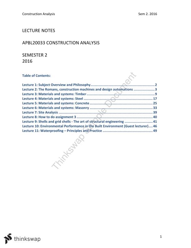 construction analysis thesis