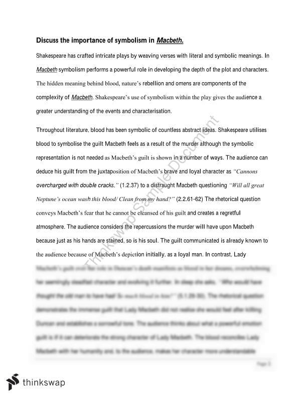 Advanced English Essay Macbeth Year 11 HSC English Advanced