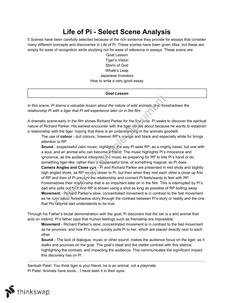 life of pi essays for grade 12 pdf