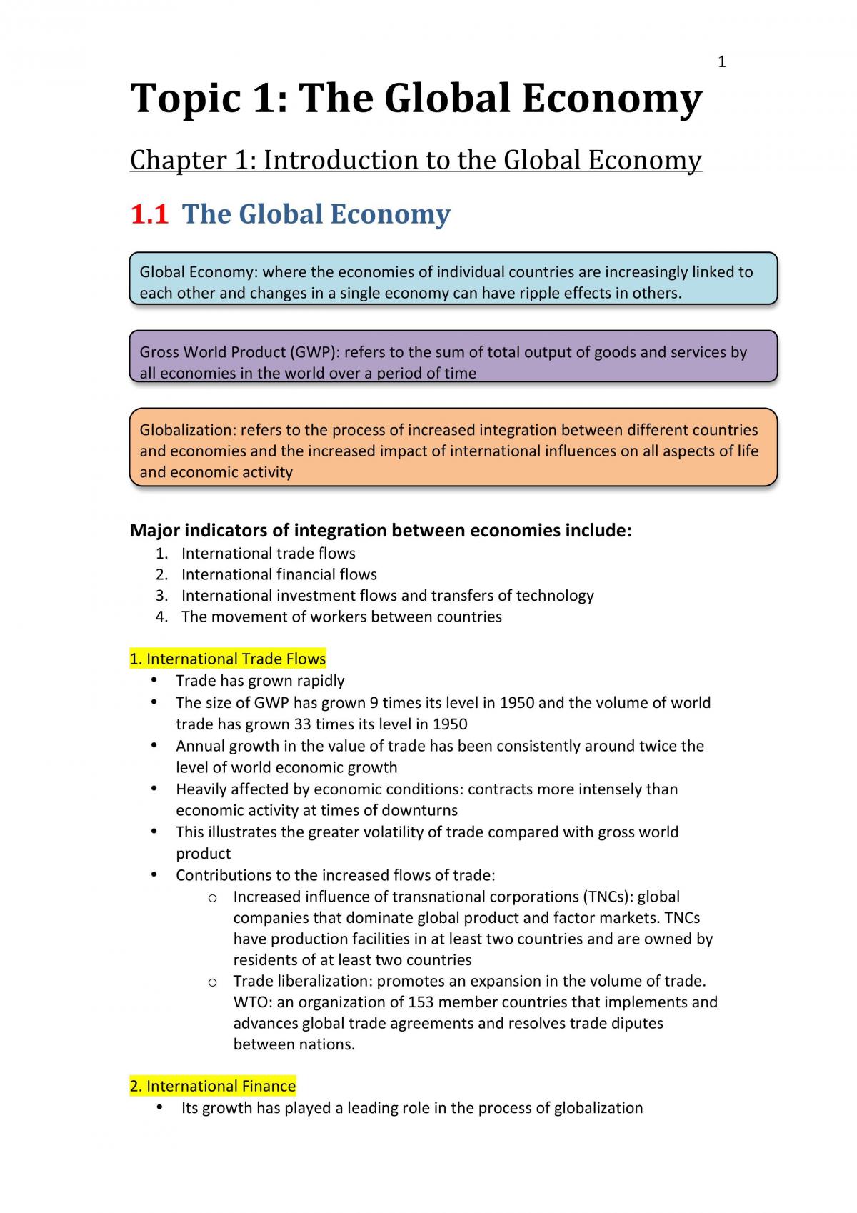 Topic 1 Notes - Page 1