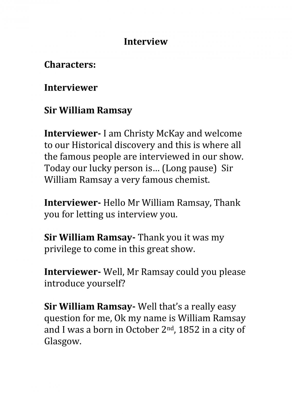 Interview with Sir William Ramsay - Page 1
