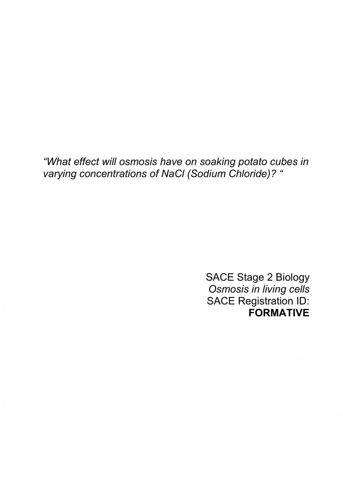 Osmosis Practical - Page 1