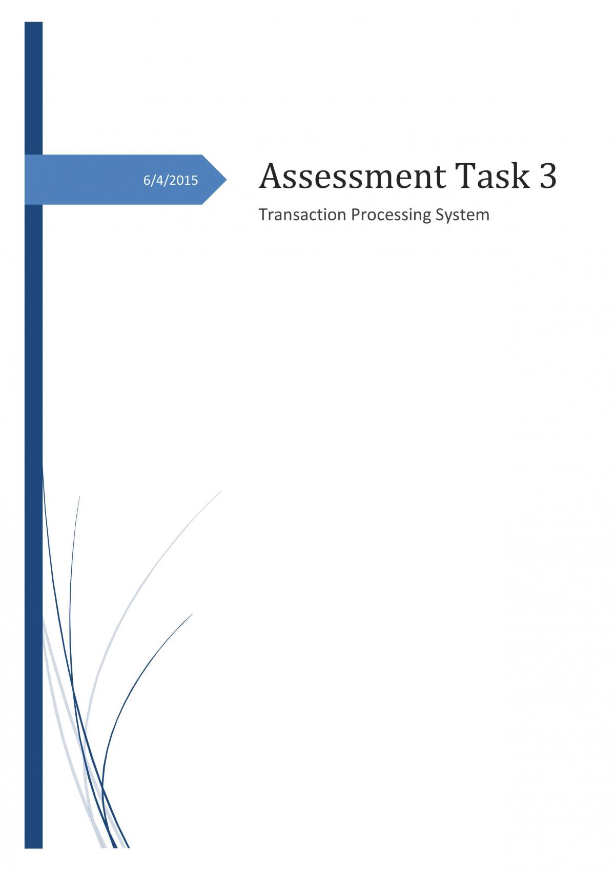 Assessment Task on Transaction Processing Systems - Page 1