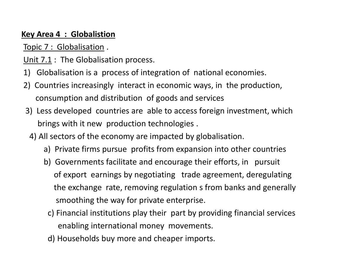 economics essay grade 11 globalisation