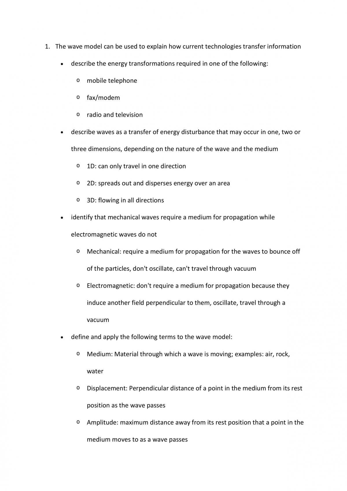 World Communicates Topic Study Notes  - Page 1