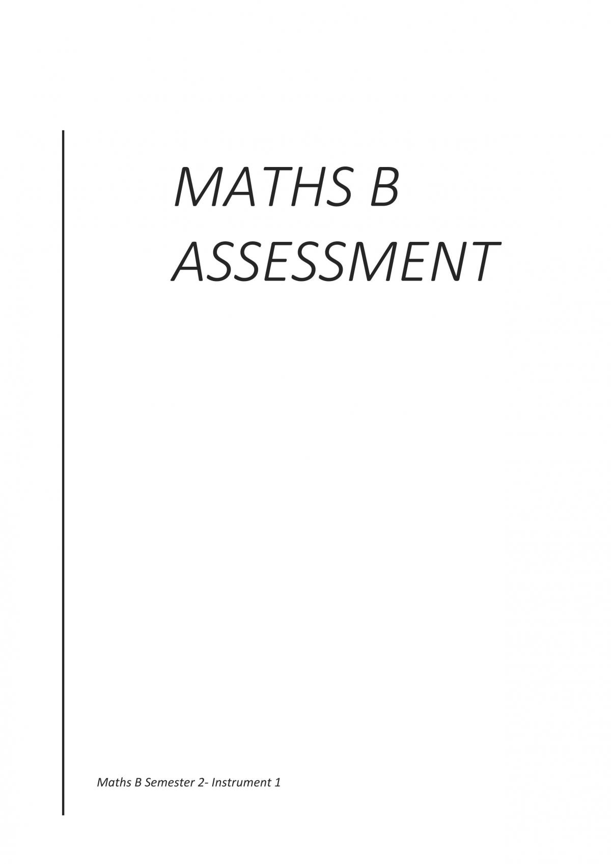 Math B Assessment Functions  - Page 1