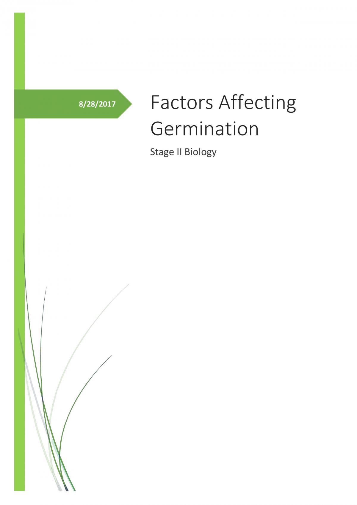 Germination Practical  - Page 1
