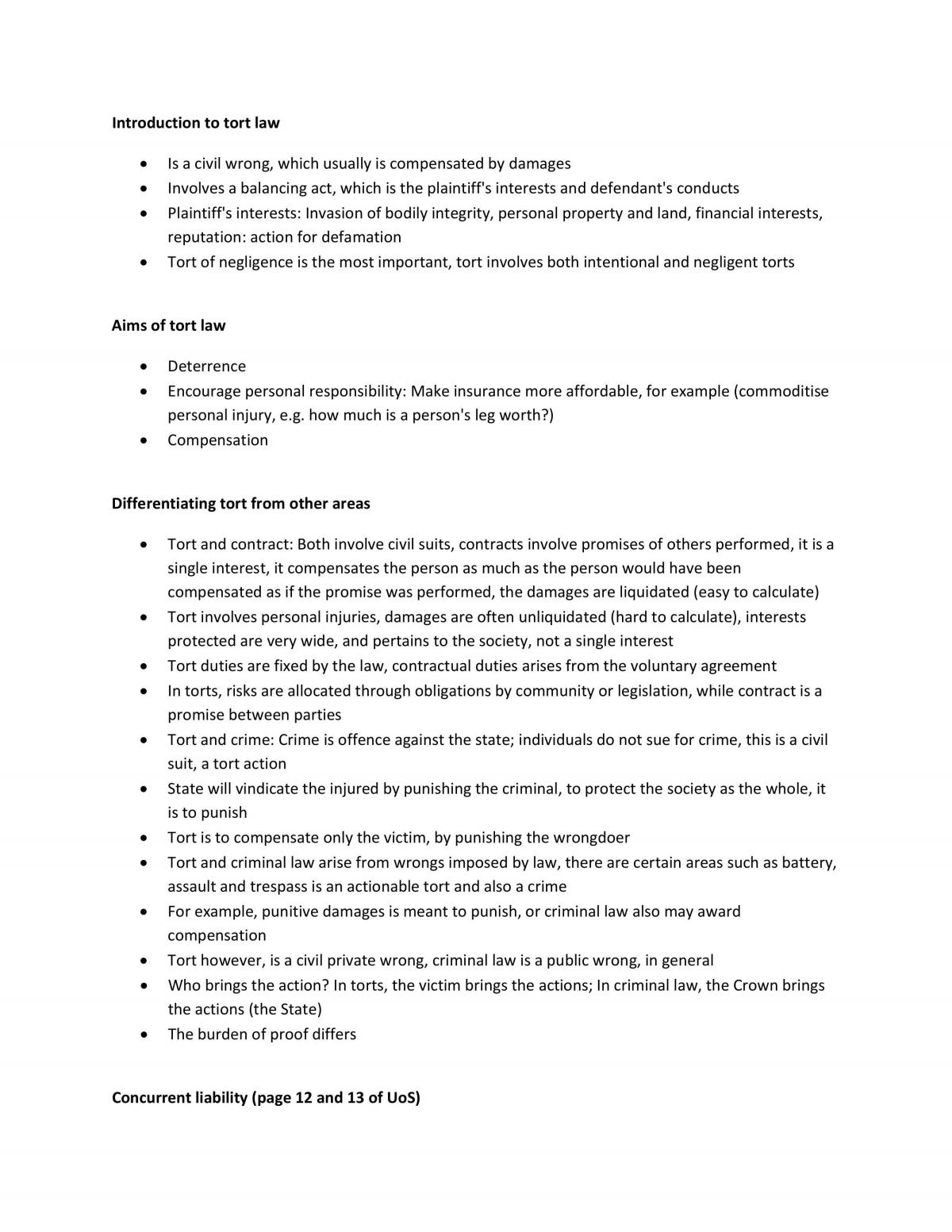 Intentional Torts - Page 1