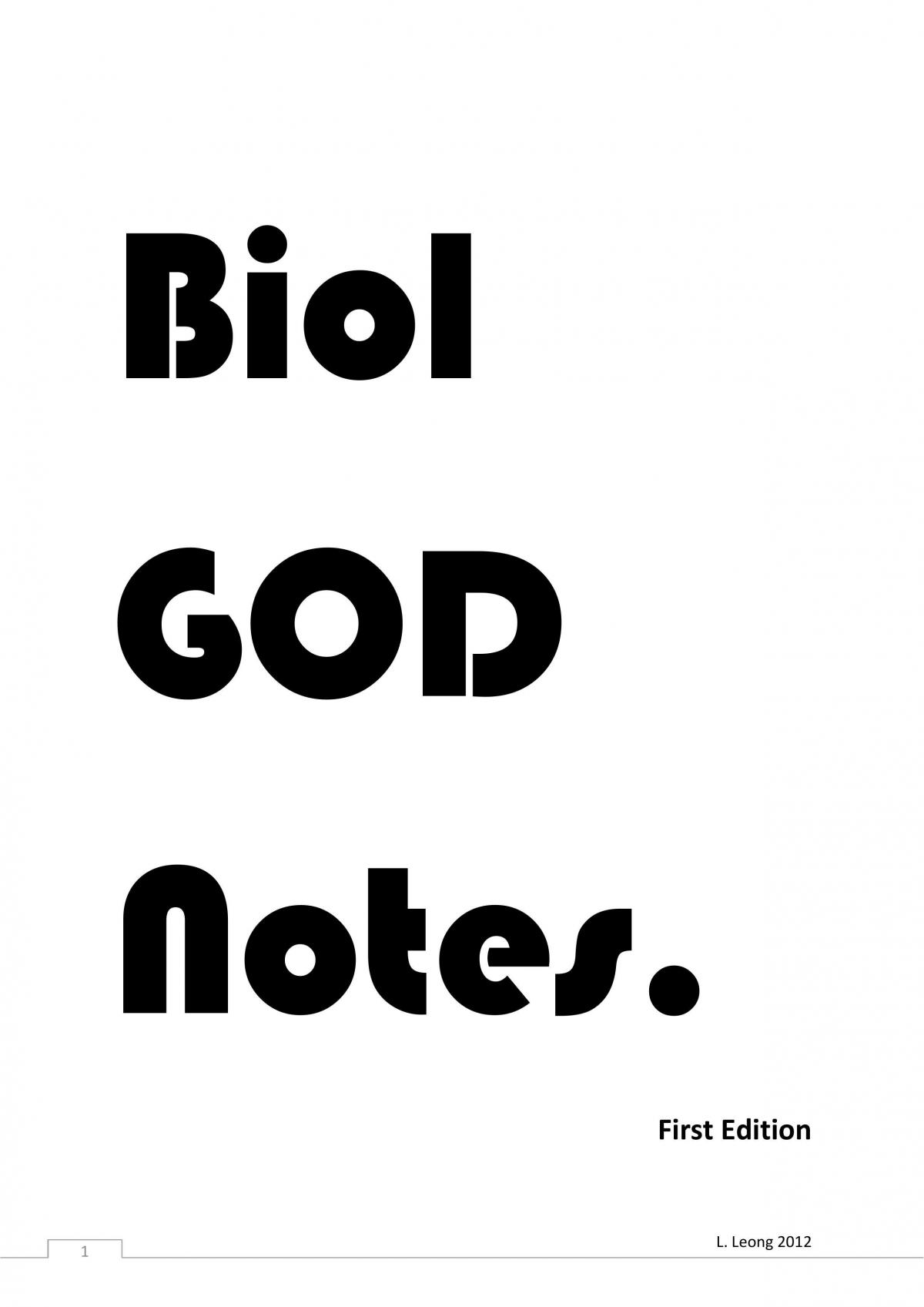 Biology God Notes  - Page 1