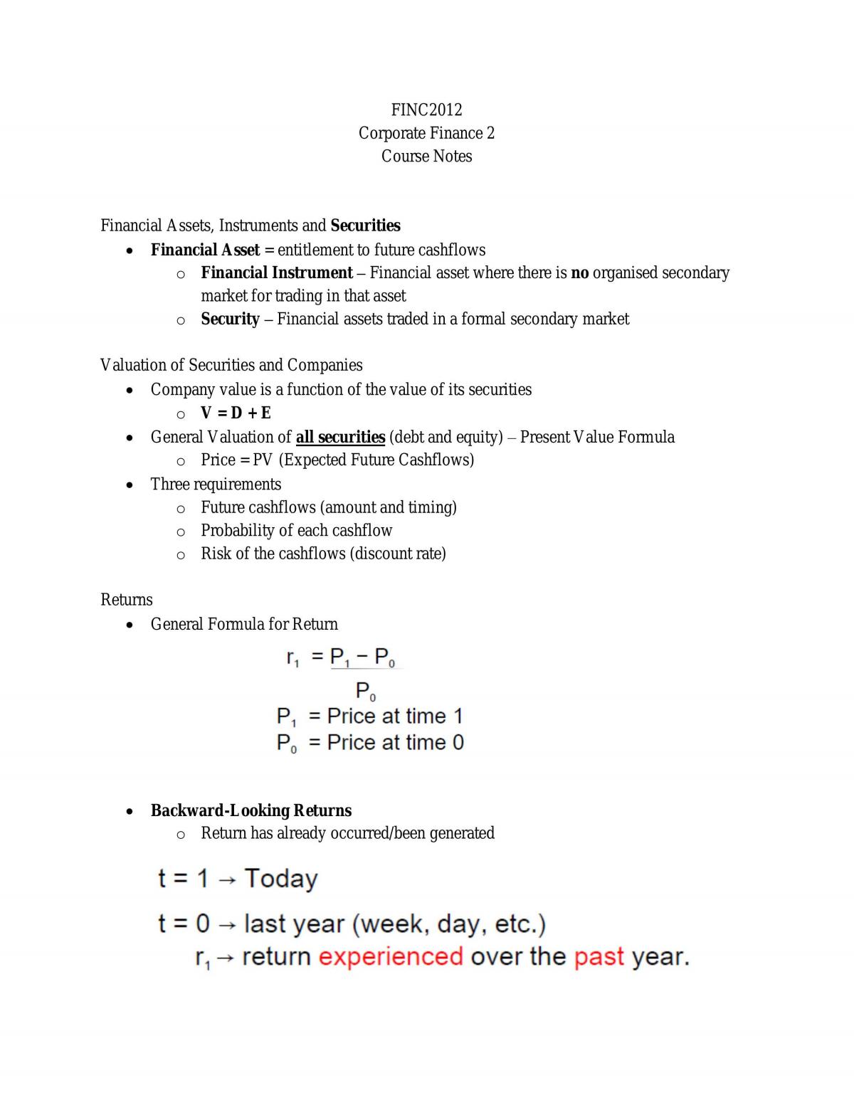 Course Notes for first half of semester  (HD Student) - Page 1