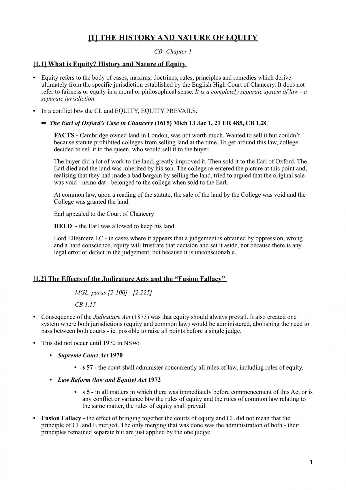 Equity subject notes for exam - Page 1