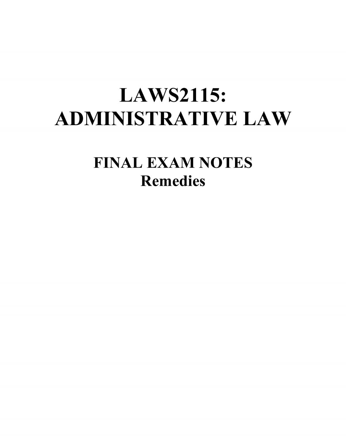 final notes for administrative law - Page 1