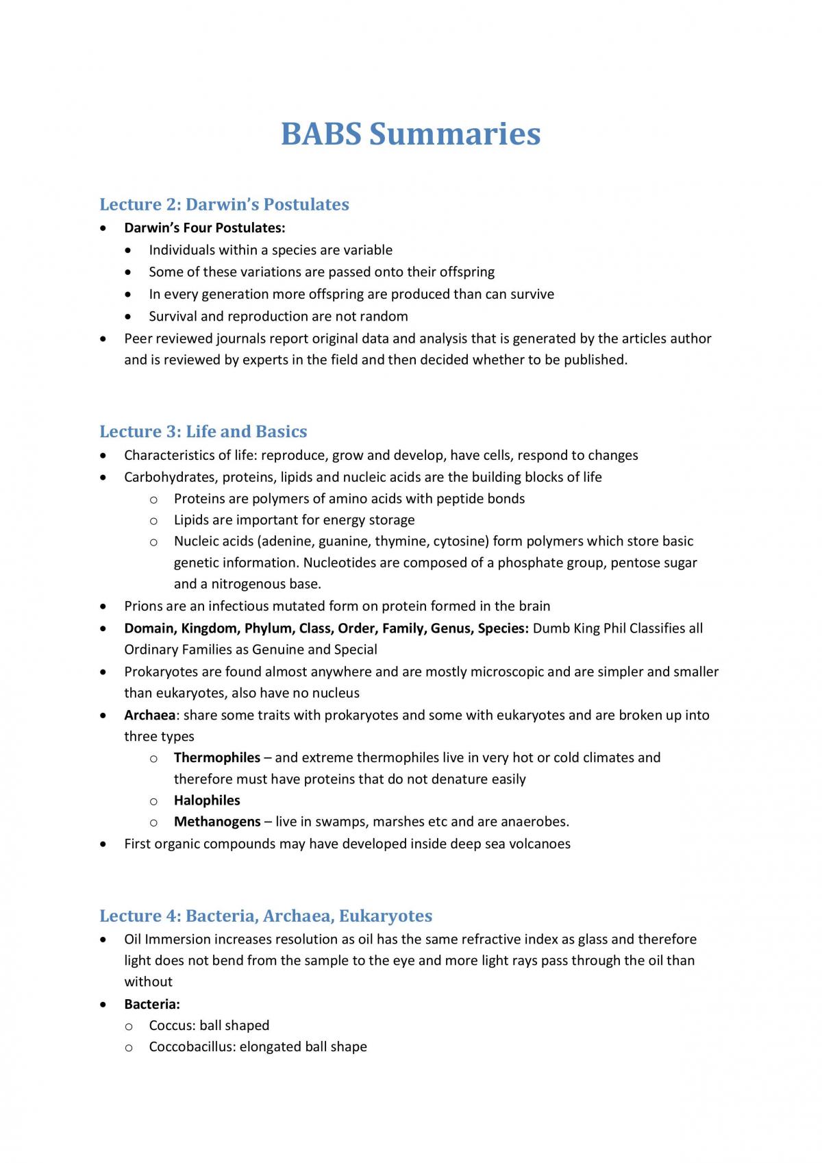 Babs1201 Summary Notes - Page 1