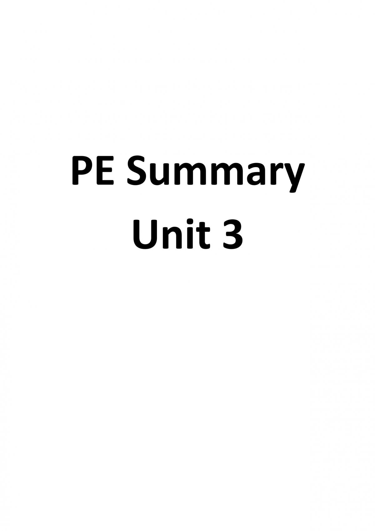 PE Unit 3 Full Study Notes Set - Page 1