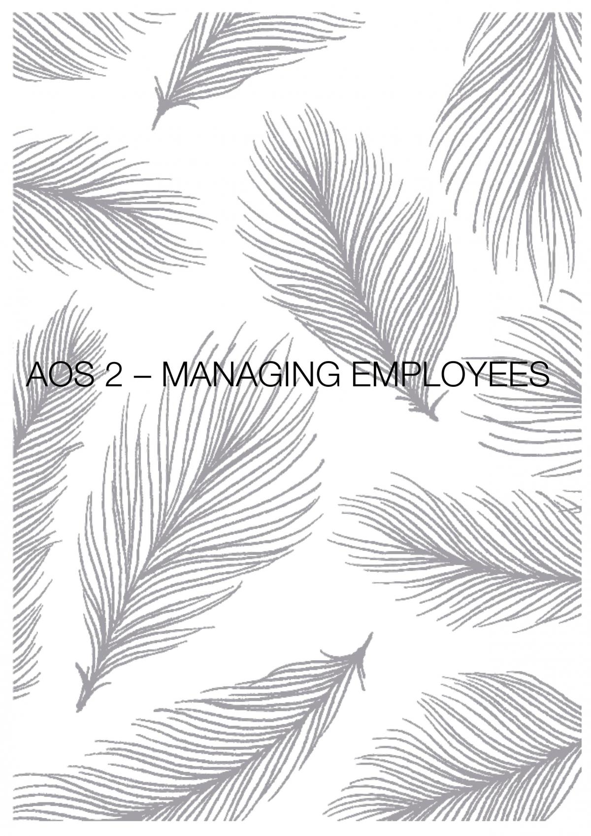 Unit 3 - AOS 2 - Managing Employees - Page 1