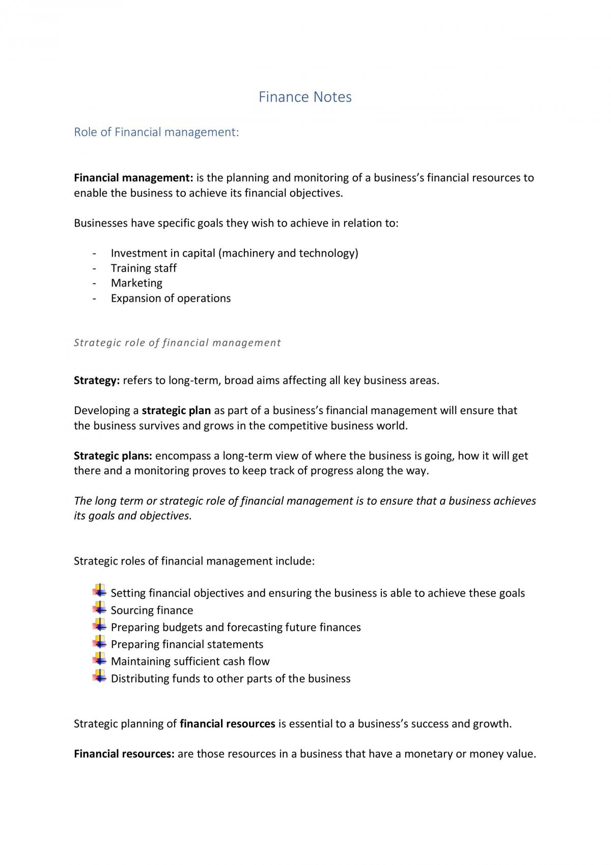 Finance Notes + Qantas Case Study - Page 1