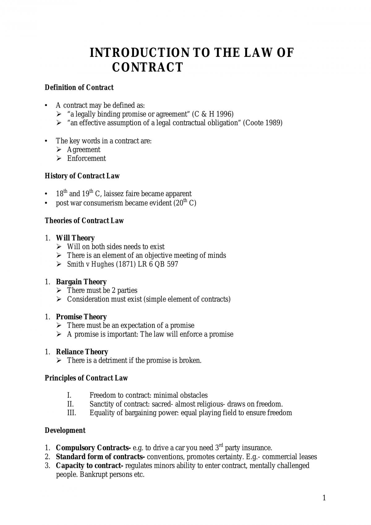 Complete Contract Law Notes - Page 1
