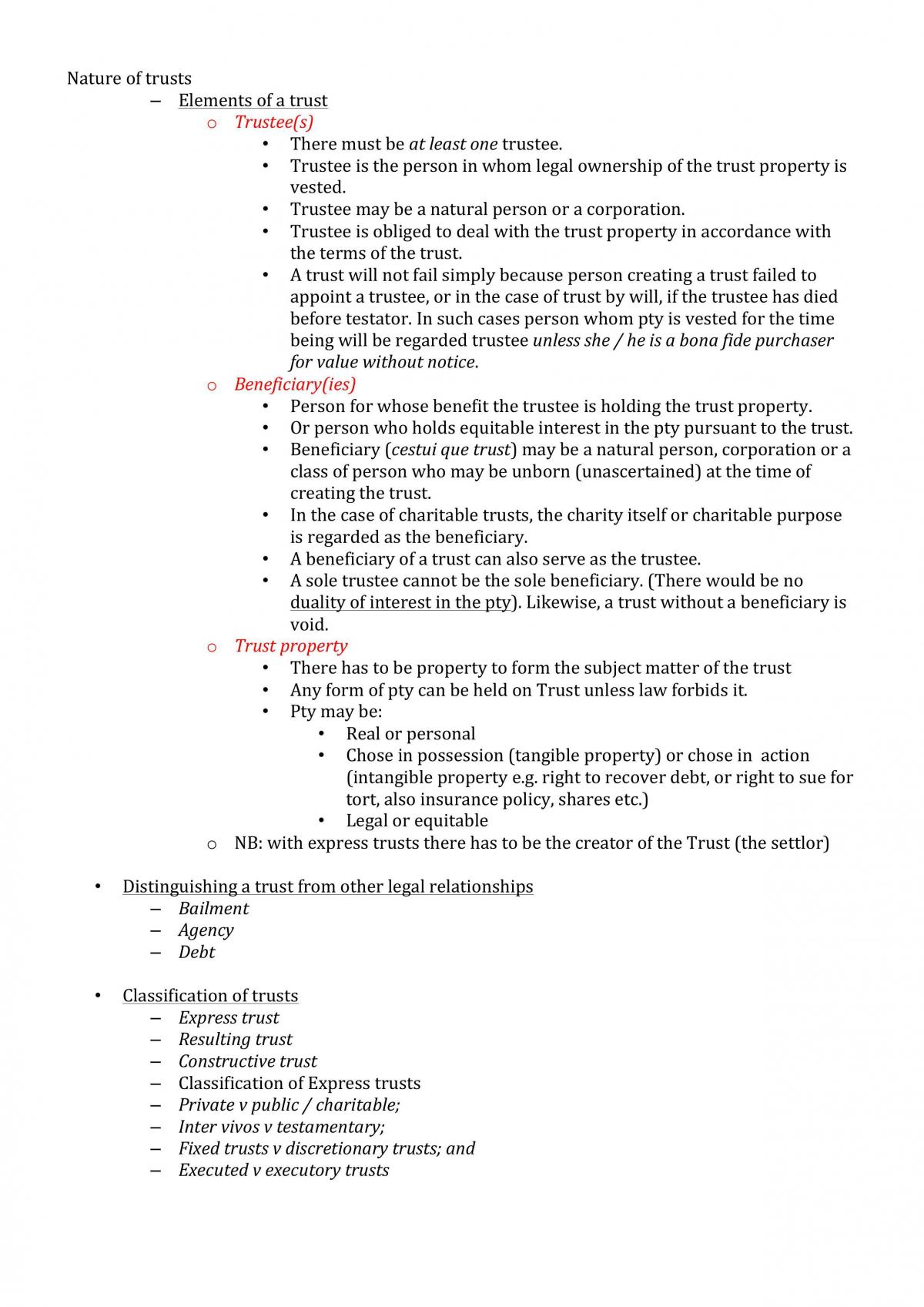 LLB353 Trusts Complete Unit Notes - Page 1