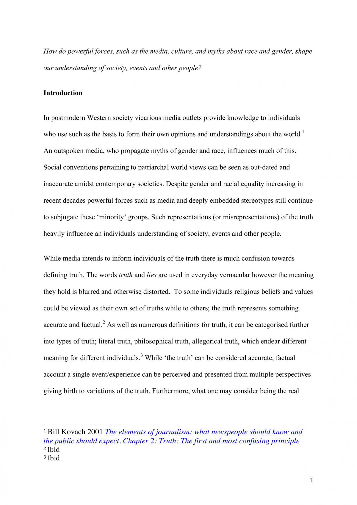 BAR150 Essay Truth and Representation - Page 1