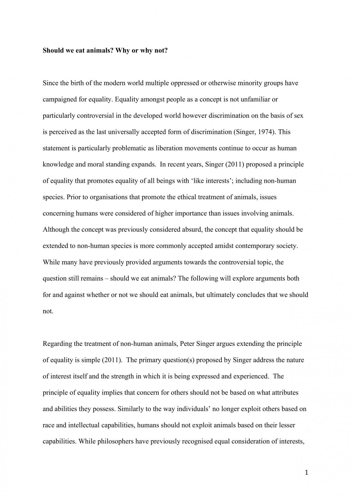 Should We Eat Animals?  - Page 1